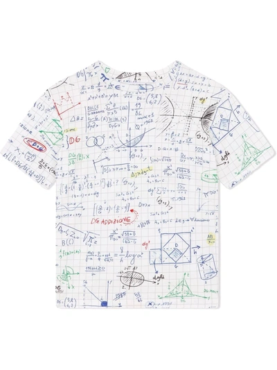 Dolce & Gabbana Kids Cotton Algebra Print T-shirt (2-6 Years) In White