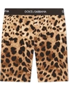 Dolce & Gabbana Kids' Interlock Leopard-print Cycling Shorts In Leopard Print