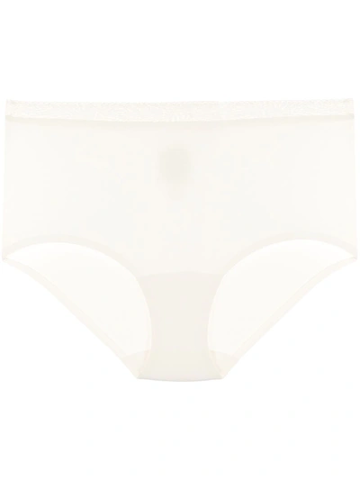 Chantelle High-waisted Lace-trim Briefs In White