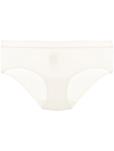 Chantelle Lace-trim Stretch-fit Briefs In White