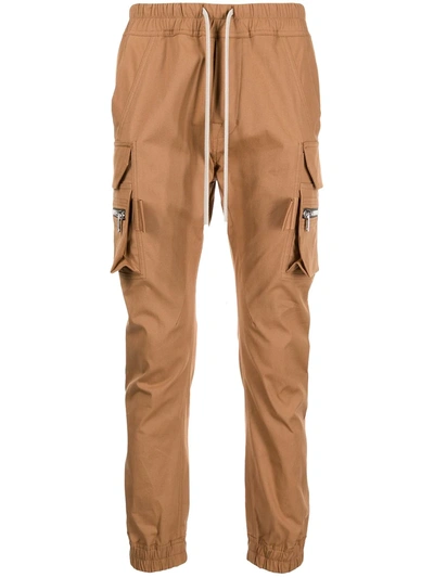 Rick Owens Cargo-pocket Straight-leg Trousers In Brown