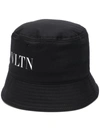 Valentino Black Print Bucket Hat In Black