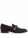 GIANVITO ROSSI MASSIMO BRAID-EMBELLISHED SUEDE LOAFERS