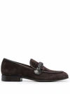 Gianvito Rossi Massimo Braid-embellished Suede Loafers In Brown