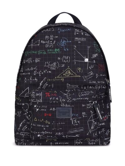 Dolce & Gabbana Kids' Algebra-print Backpack In Blue