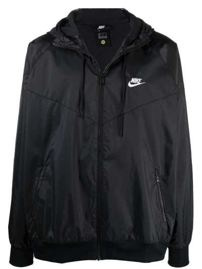Nike Hooded Shell Windbreaker In Black