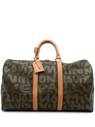 Pre-owned Louis Vuitton X Stephen Sprouse 2001  Keepall 50 Holdall Bag In Green