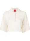 CASHMERE IN LOVE DEMI CROPPED CASHMERE POLO SHIRT
