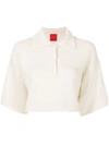 Cashmere In Love Demi Cropped Cashmere Polo Shirt In White