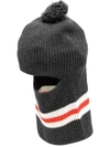 Cashmere In Love Wira Pompom Balaclava Hat In Grey