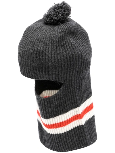 Cashmere In Love Wira Pompom Balaclava Hat In Grey