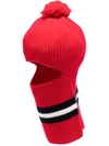 Cashmere In Love Wira Pompom Balaclava Hat In Red