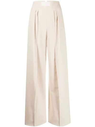 Maticevski Pressed-crease Cotton Palazzo Trousers In White