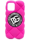 Dolce & Gabbana Dg Logo Quilted Iphone 12 Pro Rubber Case In Pink