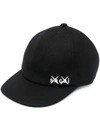 Sacai X Kaws Embroidered Logo Baseball Cap In Black