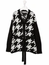 Simonetta Houndstooth Panelled-knit Cardigan In Black