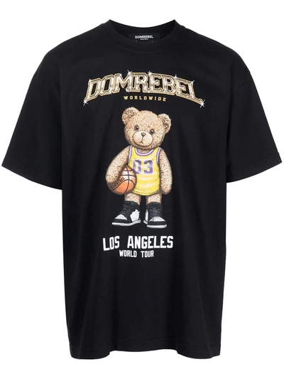 Domrebel Logo-print Cotton T-shirt In Black