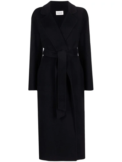 P.a.r.o.s.h Parosh Tied-waistband Detail Coat In Black