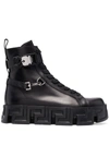 VERSACE GRECA-SOLE ANKLE BOOTS