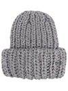 Dsquared2 Wool Blend Knit Beanie Hat In Grey