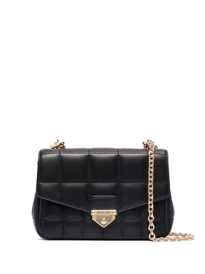 Michael Michael Kors Logo-engraved Quilted Shoulder Bag In Black