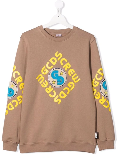 Gcds Teen  Crew Sweatshirt In Neutrals