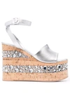 HAUS OF HONEY METALLIC-EFFECT PLATFORM SANDALS