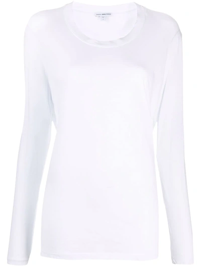 James Perse Long-sleeved Cotton T-shirt In White