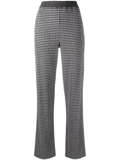 Emporio Armani Check-print Straight Trousers In Grey