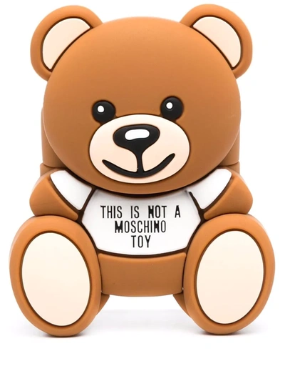 Moschino Brown Teddy Bear Airpods Case In Caramel