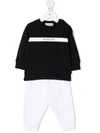 Moncler Two-tone Logo-print Tracksuit Set In Black