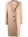 Harris Wharf London Single-breasted Mid-length Coat In Neutrals