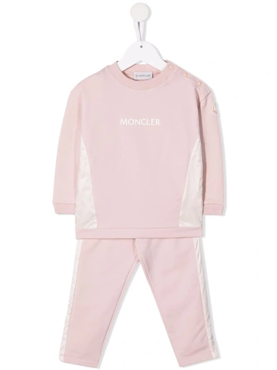 Moncler Babies' 弹力棉质运动衫与裤装套装 In (rosa)