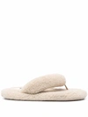 MM6 MAISON MARGIELA TEDDY FAUX-SHEARLING FLIP FLOPS