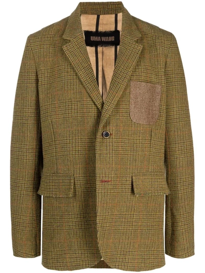 Uma Wang Single-breasted Wool Blazer In Mango & Brown