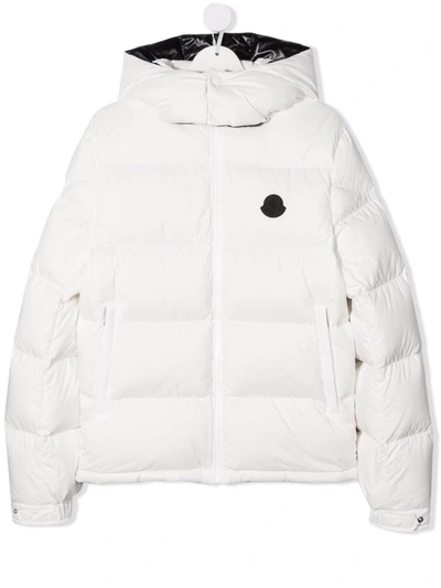 Moncler Kids' Logo-patch Padded Jacket In White