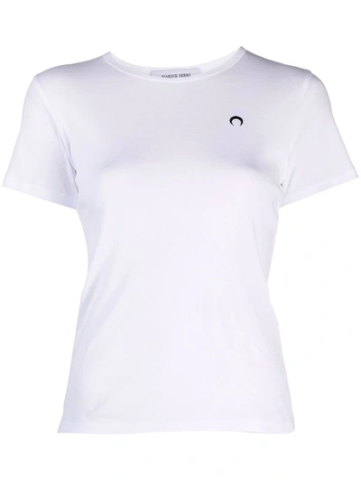 Marine Serre Mini Fit Logo Organic Cotton T-shirt In White