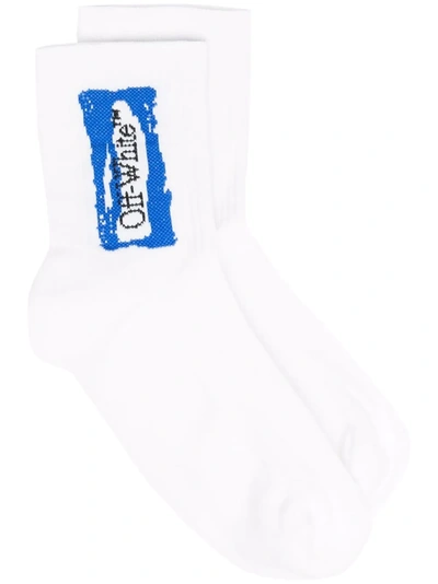 Off-white Intarsia-logo Ankle Socks In White