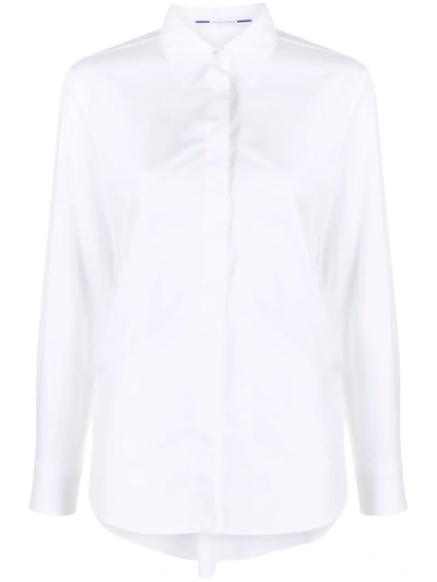 Jacob Cohen High-low Hem Cotton Shirt In White