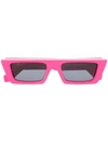 Off-white Marfa Rectangular-frame Sunglasses In Pink