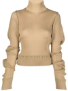 Bottega Veneta Womens Mousse Spiral-sleeve Silk-knit Top M In Neutrals