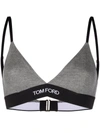 Tom Ford Logo-underband Cashmere Triangle Bra In Grey