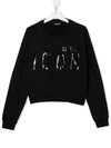 Dsquared2 Teen Icon-print Cotton Sweatshirt In Black