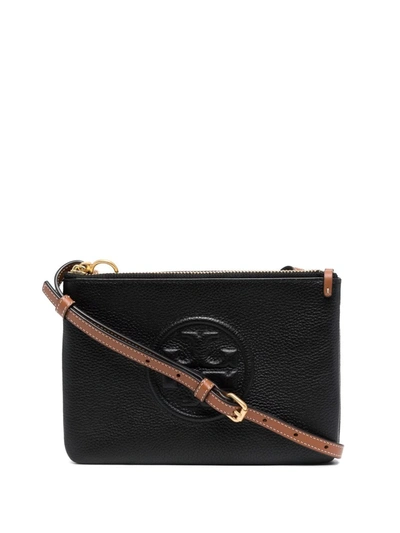 Tory Burch Perry Bombe皮革单肩包 In Black