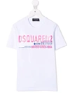 Dsquared2 Logo Slogan Cotton T-shirt In White