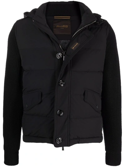 Moorer Padded Contrast Jacket In Black