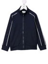 Fendi Embossed-monogram Zip-fastening Sweatshirt In Blue