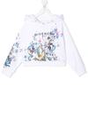 GIVENCHY FLORAL-PRINT LOGO HOODIE
