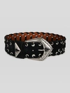 Etro Rivet-embellished Suede Belt In Black