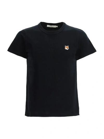 Maison Kitsuné Fox-appliqué Cotton T-shirt In Black